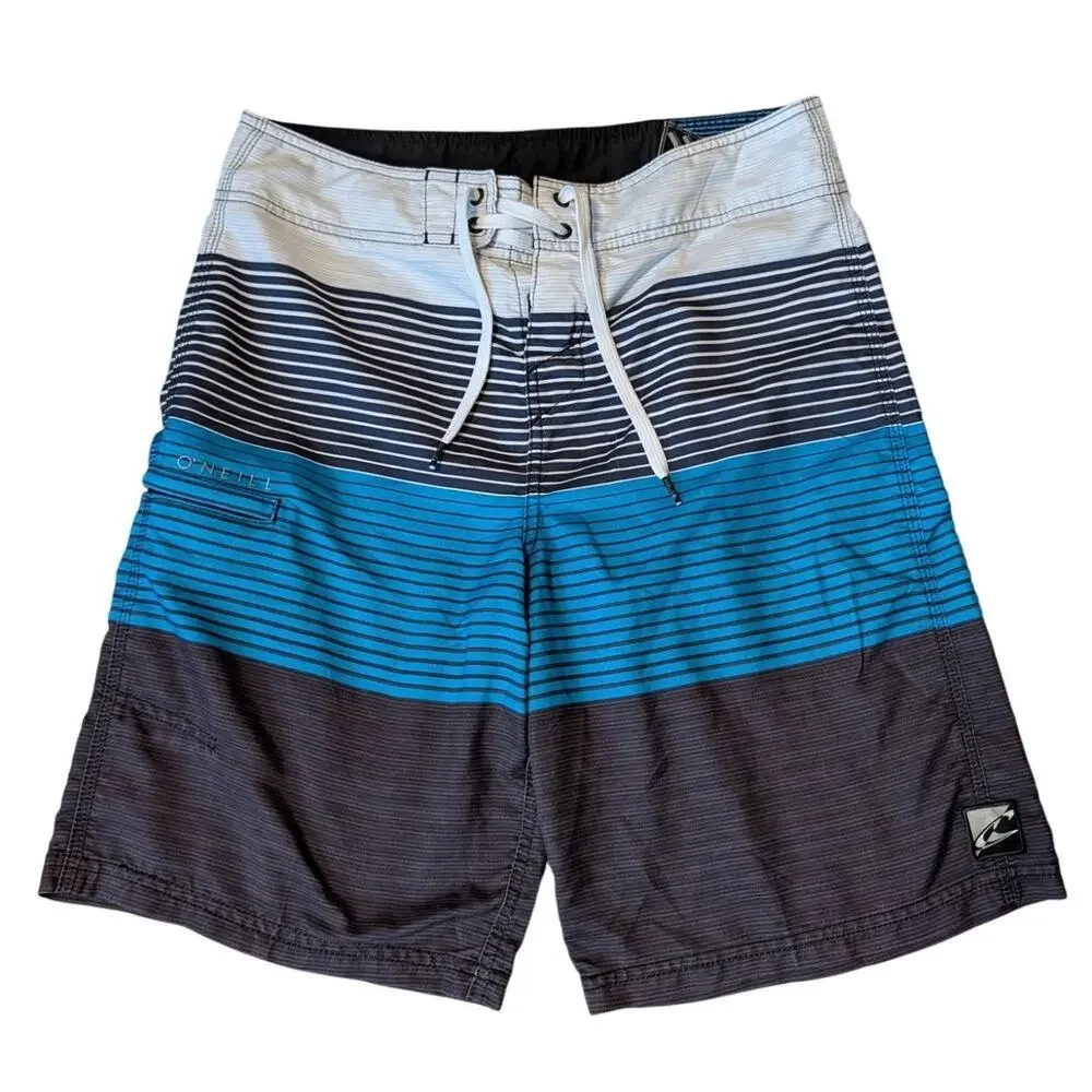 O'Neill Mens Size 30 John John Florence Striped Surf Board Shorts Swim Trunks